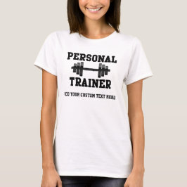 Persoonlijke trainer Black en White Dumbell Traini T-shirt