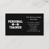 Persoonlijke trainer Black en White Dumbell Traini Visitekaartje (Voorkant)