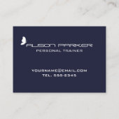 Persoonlijke trainer blauw modern vlinder geometri visitekaartje (Achterkant)
