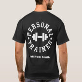 Persoonlijke trainer - Dumbbell Logo - Workout Gym T-shirt (Achterkant)