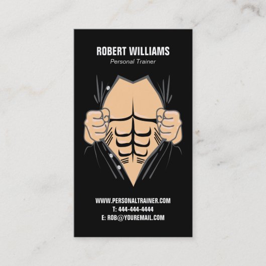 Persoonlijke trainer en fitness visitekaartje (Voorkant)