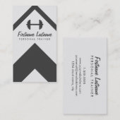 Persoonlijke trainer en fitness zwart-wit visitekaartje (Voorkant / Achterkant)