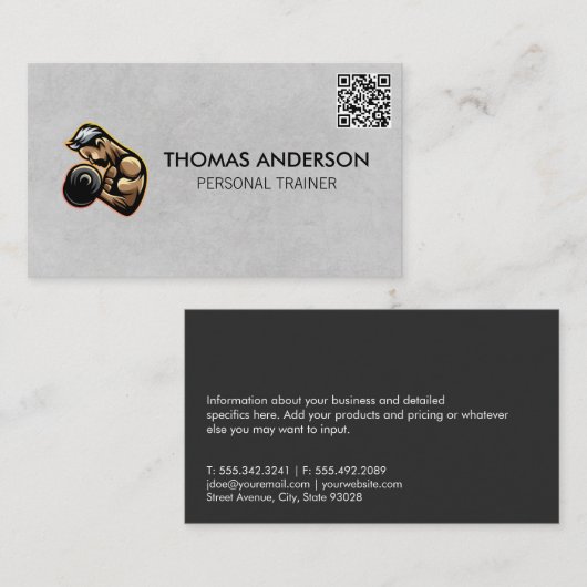 Persoonlijke Trainer | Fitness Coach | Sportzaal Visitekaartje (Voorkant / Achterkant)