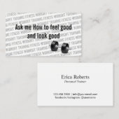 Persoonlijke trainer Fitness Dumbbell Cool Typogra Visitekaartje (Voorkant / Achterkant)