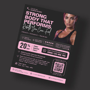 Persoonlijke Trainer Fitness Gym Instructeur Roze  Flyer