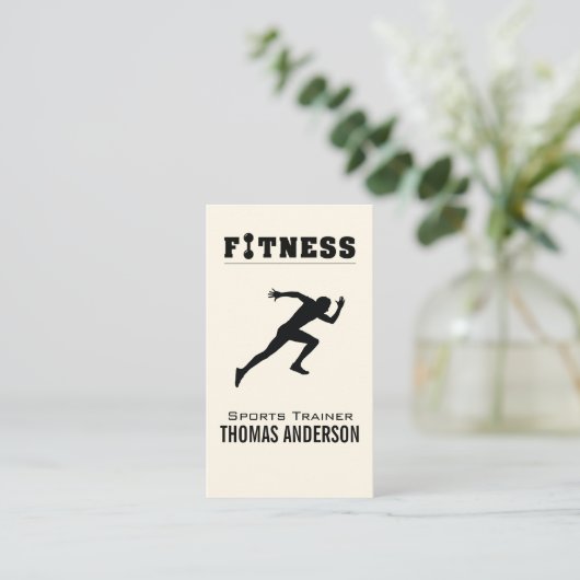 Persoonlijke trainer/fitness-Logo Afsprakenkaartje (Staand voorkant)
