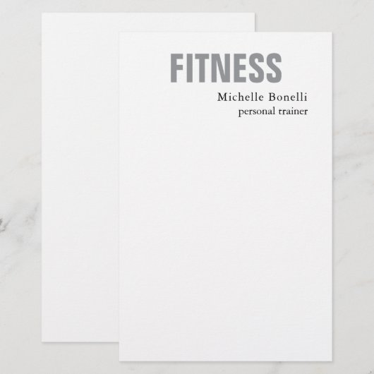 Persoonlijke trainer Fitness Modern legant Briefpapier (Voorkant / Achterkant)