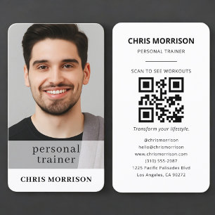 Persoonlijke Trainer Fitness QR-code Foto Visitekaartje
