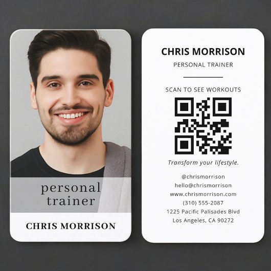 Persoonlijke Trainer Fitness QR-code Foto Visitekaartje