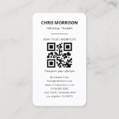 Persoonlijke Trainer Fitness QR-code Foto Visitekaartje (Achterkant)