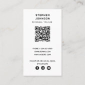 Persoonlijke trainer fitness QR Code Social Media Visitekaartje (Achterkant)