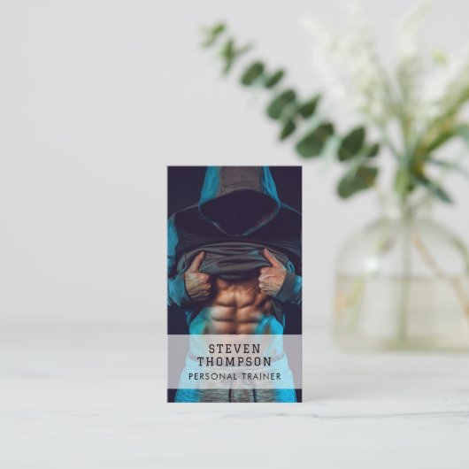 Persoonlijke trainer fitness QR Code Social Media Visitekaartje (Staand voorkant)