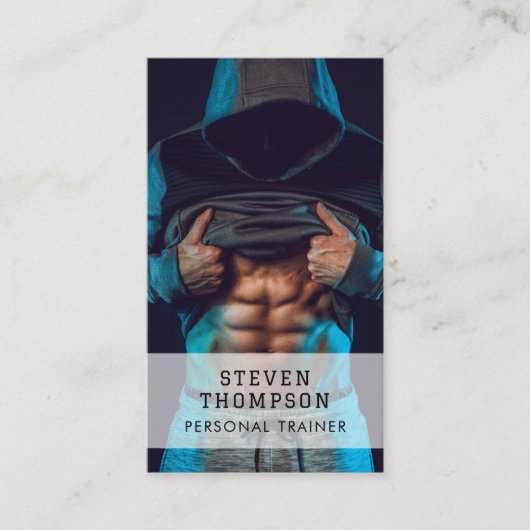 Persoonlijke trainer fitness QR Code Social Media Visitekaartje (Voorkant)