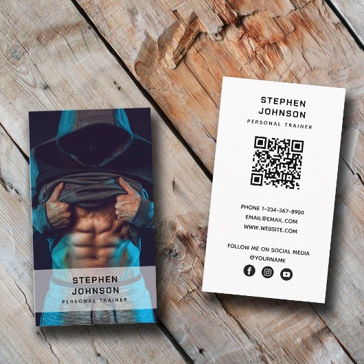 Persoonlijke trainer fitness QR Code Social Media Visitekaartje