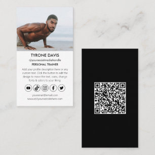Persoonlijke trainer Fitness Qr Code Social Media  Visitekaartje