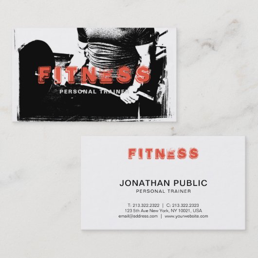 Persoonlijke trainer Fitness Sport Coach Elegant Visitekaartje (Voorkant / Achterkant)