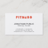 Persoonlijke trainer Fitness Sport Coach Elegant Visitekaartje (Achterkant)
