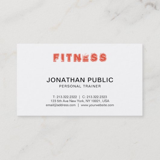 Persoonlijke trainer Fitness Sport Coach Elegant Visitekaartje (Achterkant)