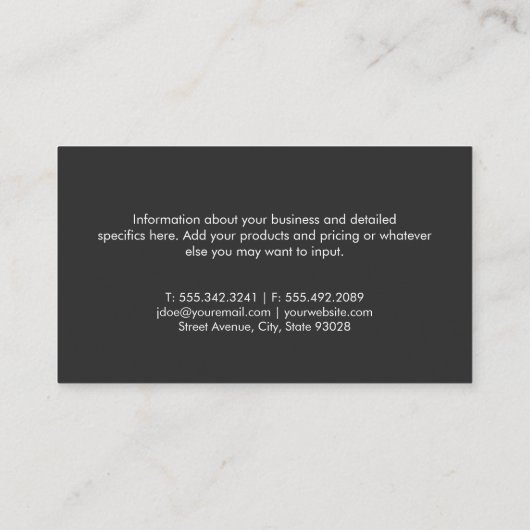 Persoonlijke trainer | Fitnesscoach | Dumbbels Visitekaartje (Achterkant)