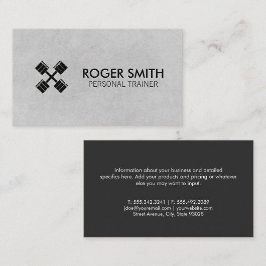 Persoonlijke trainer | Fitnesscoach | Dumbbels Visitekaartje (Voorkant / Achterkant)