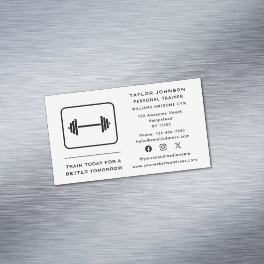 Persoonlijke Trainer Fitnessinstructeur Sociale Me Magnetisch Visitekaartje (Voorbeeld)