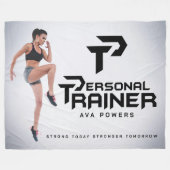 Persoonlijke trainer gepersonaliseerd fleece deken (Voorkant (Horizontaal))