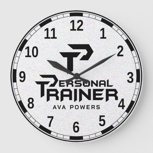 Persoonlijke trainer gepersonaliseerd grote klok (Voorkant)