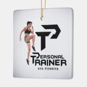 Persoonlijke trainer gepersonaliseerd keramisch ornament (Links)