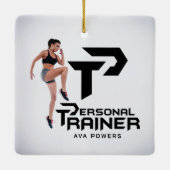 Persoonlijke trainer gepersonaliseerd keramisch ornament (Achterkant)