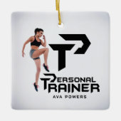 Persoonlijke trainer gepersonaliseerd keramisch ornament (Voorkant)