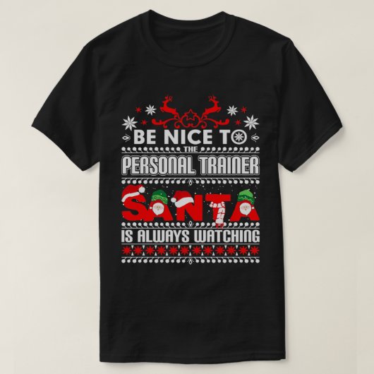 Persoonlijke trainer Gift Ugly kerstSweater Funny T-shirt (Design voorkant)