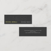 Persoonlijke trainer Grijze moderne, elegante Visi Mini Visitekaartje (Voorkant / Achterkant)