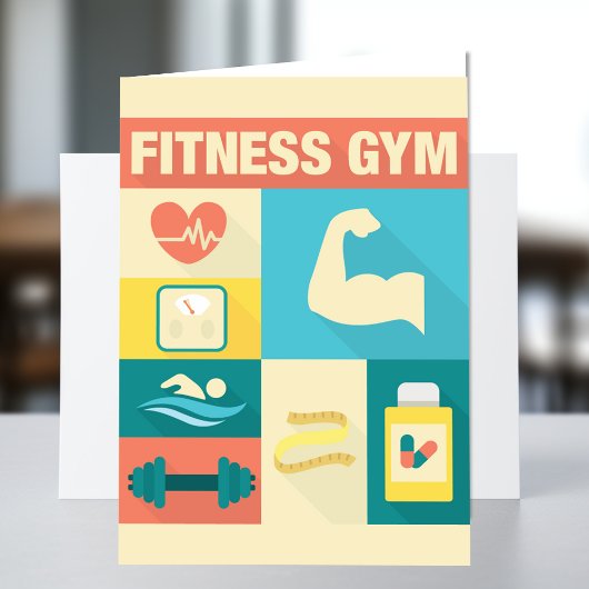 Persoonlijke Trainer Gymlid Iconisch Professioneel Kaart
