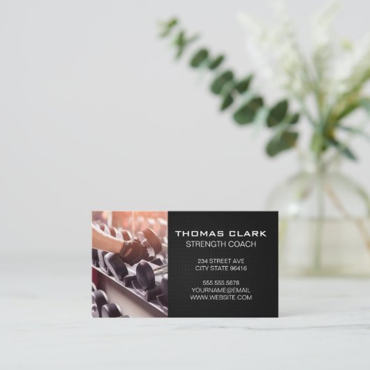Persoonlijke Trainer | Krachttraining | Gewichten Visitekaartje (Staand voorkant)