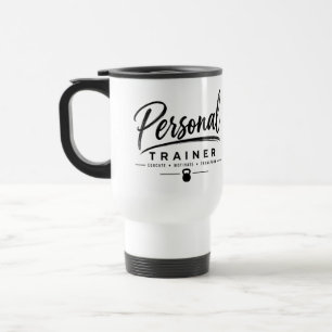Persoonlijke Trainer Motiveert Transformatie Fitne Reisbeker
