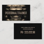 Persoonlijke trainer Musculair Man Zwarte Kaart Visitekaartje (Voorkant / Achterkant)