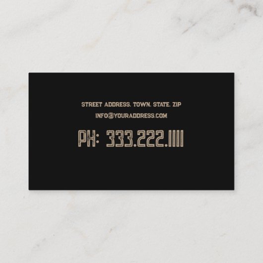 Persoonlijke trainer Musculair Man Zwarte Kaart Visitekaartje (Achterkant)