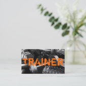 Persoonlijke trainer oefent fitness uit visitekaartje (Staand voorkant)