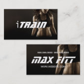 Persoonlijke trainer oefent fitness uit visitekaartje (Voorkant / Achterkant)