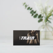 Persoonlijke trainer oefent fitness uit visitekaartje (Staand voorkant)