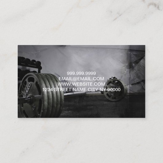 Persoonlijke trainer oefent fitness uit visitekaartje (Achterkant)