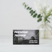 Persoonlijke trainer oefent fitness uit visitekaartje (Staand voorkant)