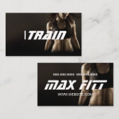 Persoonlijke trainer oefent fitness uit visitekaartje (Voorkant / Achterkant)