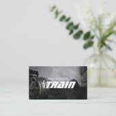 Persoonlijke trainer oefent fitness uit visitekaartje (Staand voorkant)