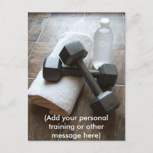 Persoonlijke Trainer of Fitness Hantels Handdoek & Briefkaart