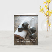 Persoonlijke Trainer of Fitness Hantels Handdoek & Kaart (Gele Bloem)