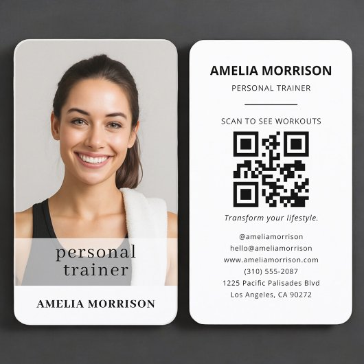 Persoonlijke Trainer QR-code Foto Visitekaartje
