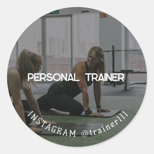 Persoonlijke trainer ronde sticker (Voorkant)
