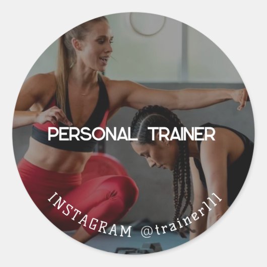 Persoonlijke trainer ronde sticker (Voorkant)