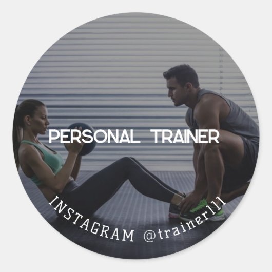 Persoonlijke trainer ronde sticker (Voorkant)